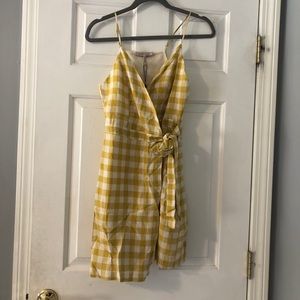 Yellow plaid dress